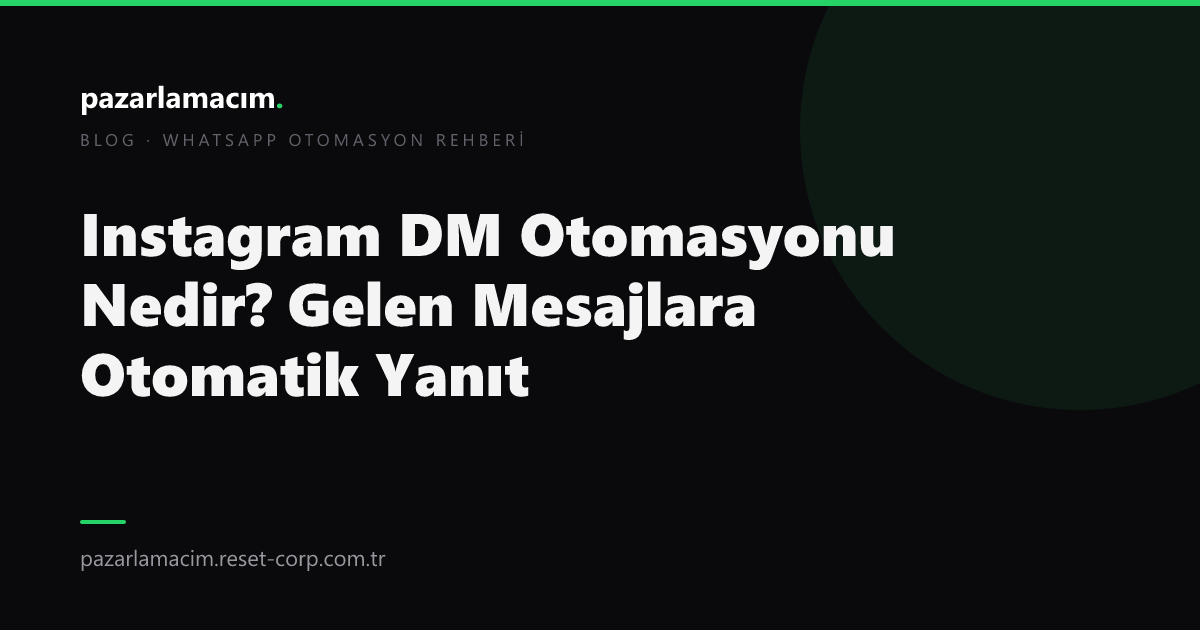Instagram DM Otomasyonu Nedir? Gelen Mesajlara Otomatik Yanıt (2026)