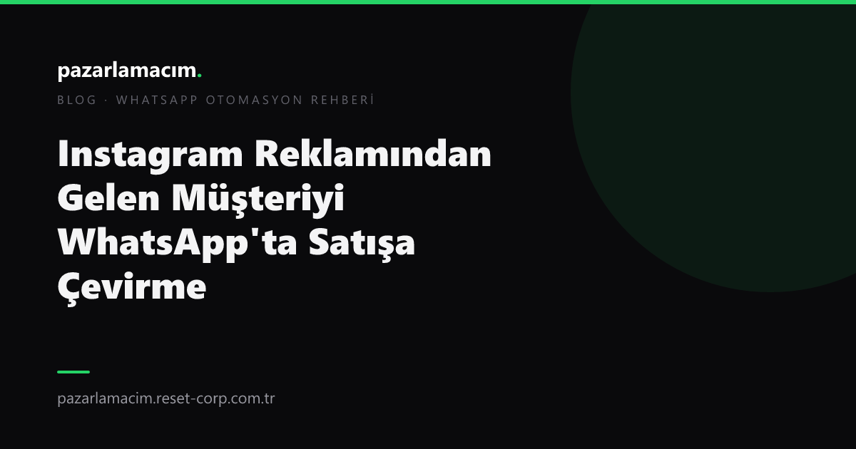 Instagram Reklamından Gelen Müşteriyi WhatsApp'ta Satışa Çevirme (2026)